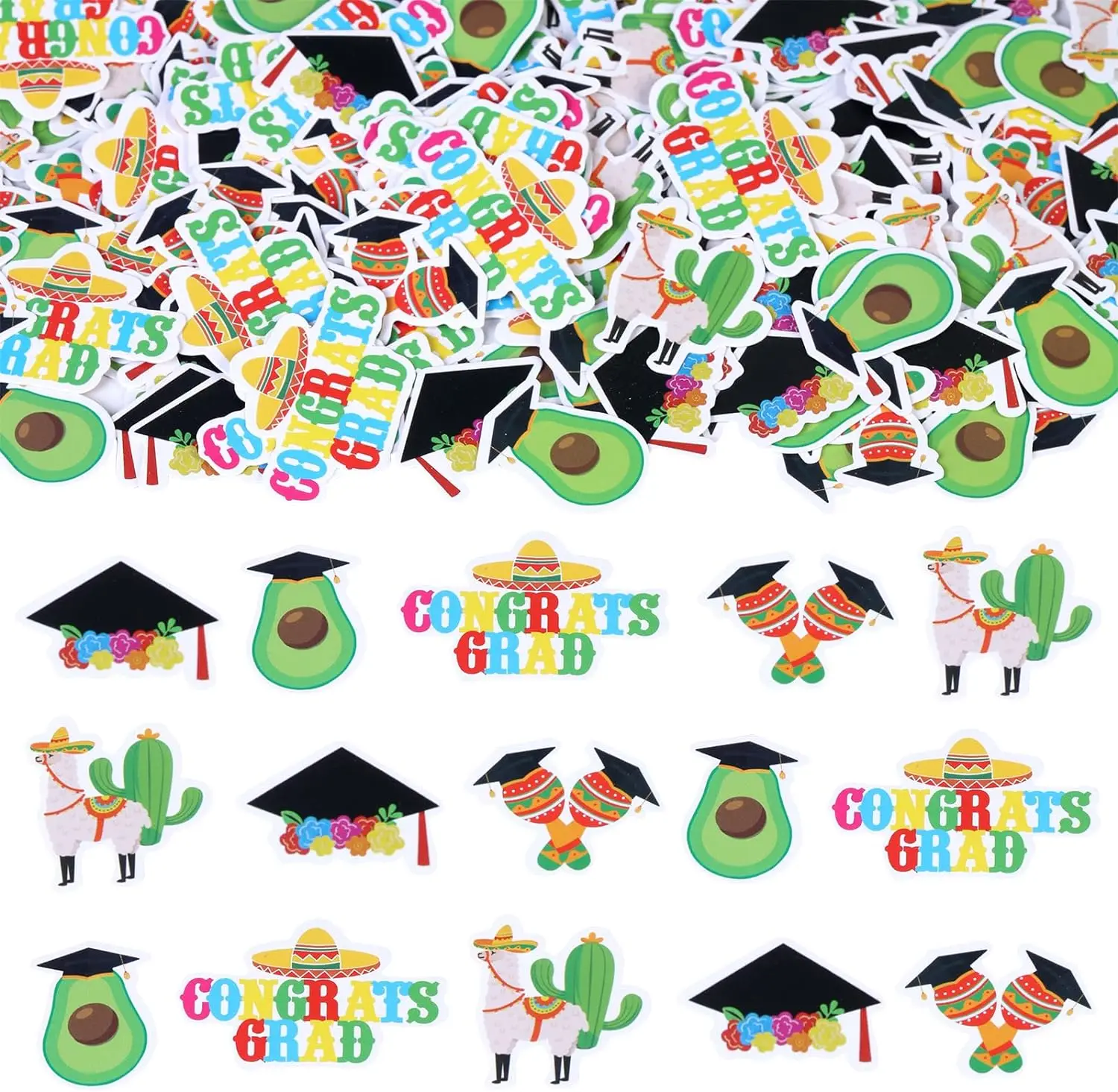 2024 Mexican Fiesta Graduation Party Decor Congrats Grad Confetti for Table, Class of 2024 High School College Graduation