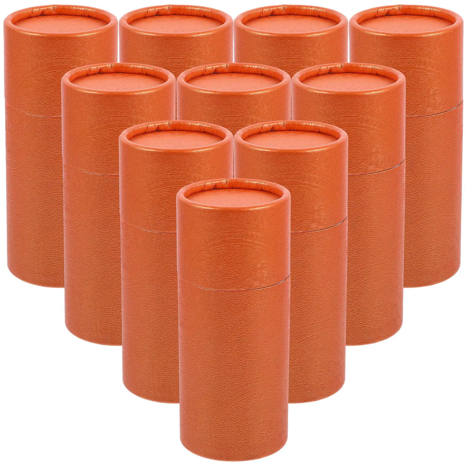 

10pcs Golden 50ml Essential Oil Bottle Packaging Holder Paper Tube Tea Container Gift Box Cylinder Can Portable