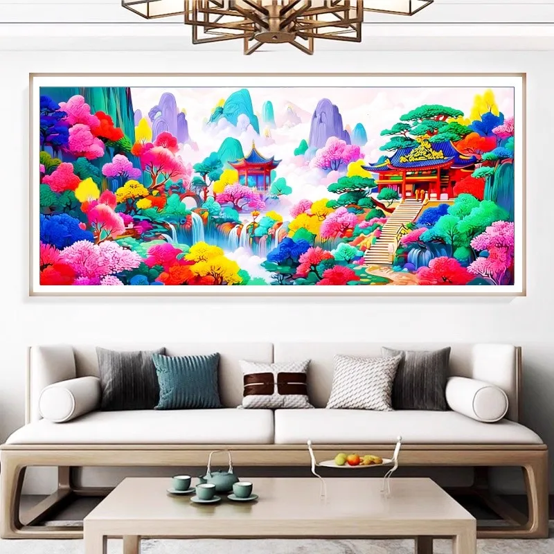 

Colorful Forest 9CT DIY Chinese Kits Embroidery Pattern Printed Stampe Cross Stitch Cotton-thread
