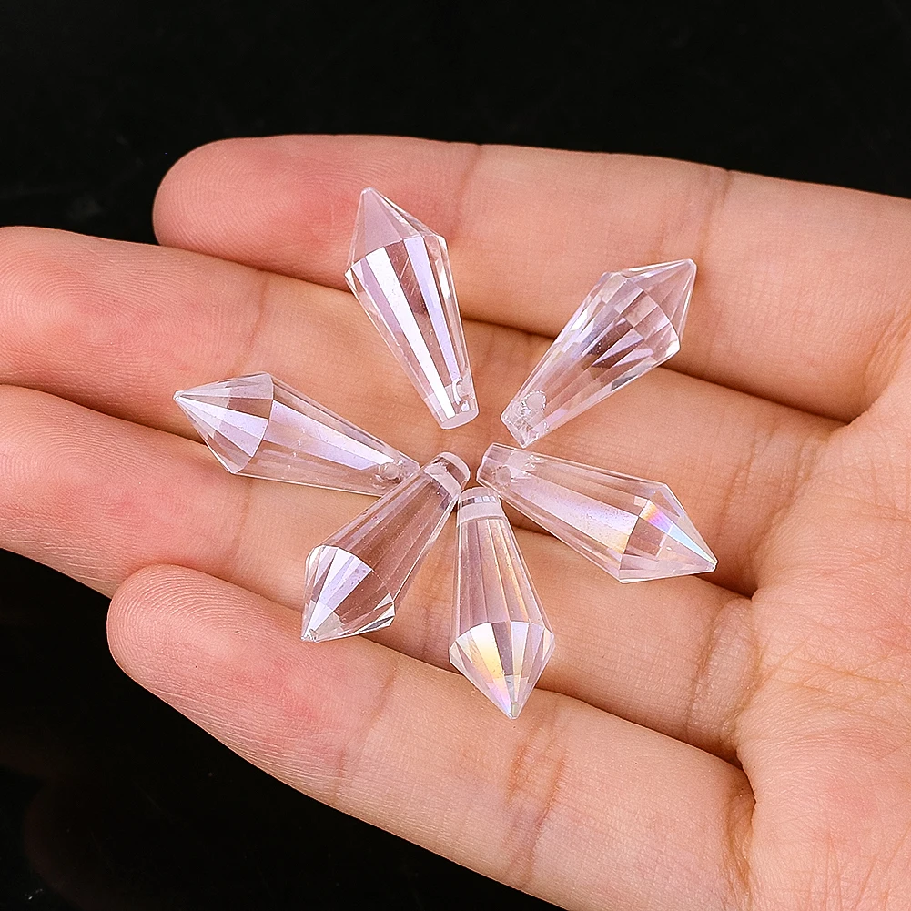 20MM AB Colorful CRYSTAL GLASS Prism Loosely Spaced Glass Beads DIY Jewelry Crystal Crafts Wedding Home Garden Art Decoration