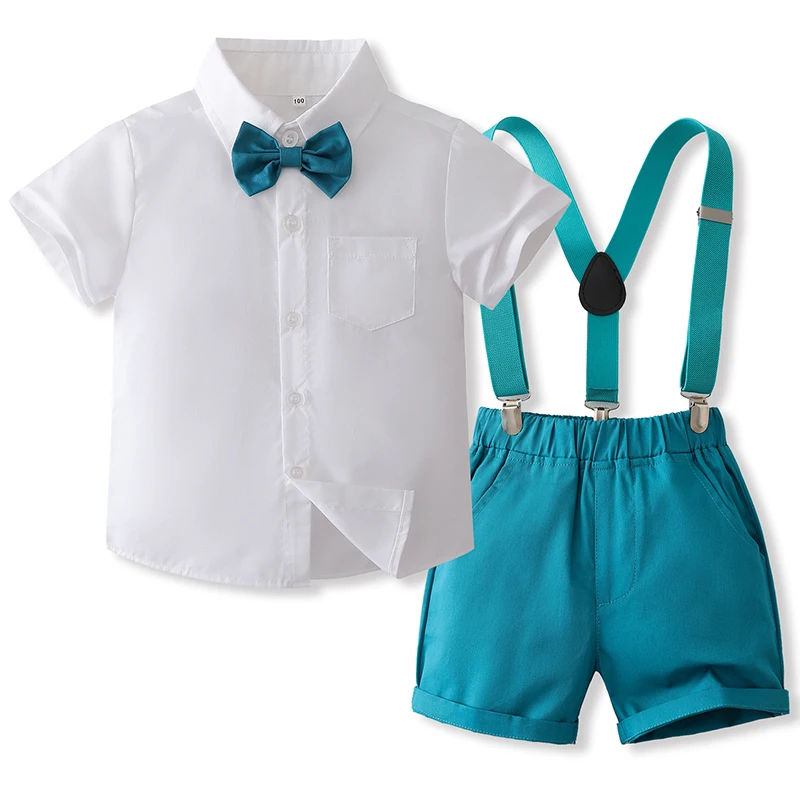 

Summer Outfit Korean Toddler Clothes Boy Fashion Gentleman Suit Cotton Short Sleeve Baby Tops+Shorts Baby Luxury Clothing BC064