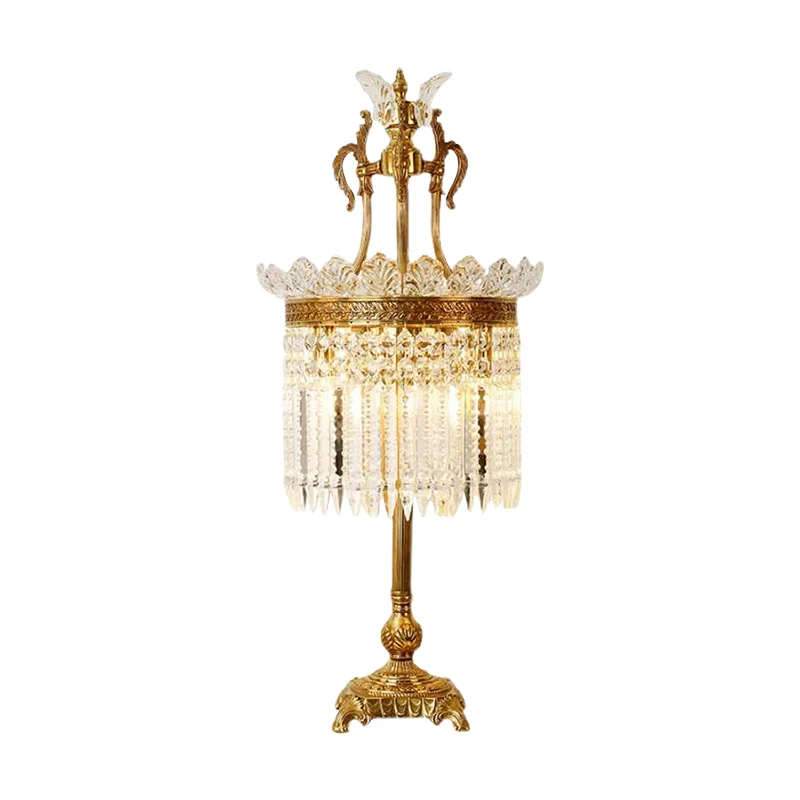 

Настольная лампа из латуни в европейском стиле для гостиной, прикроватная лампа для спальни, декор для дома