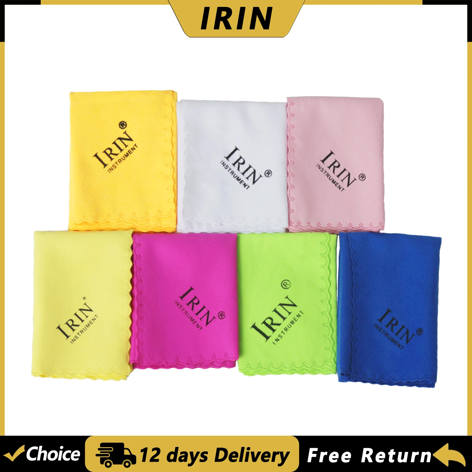 IRIN Musical Instrument Cleaning Cloth Universal Microfiber Cleaning Wipes Guitar/Violin/Clarinet/Trumpet/Piano/Saxophone