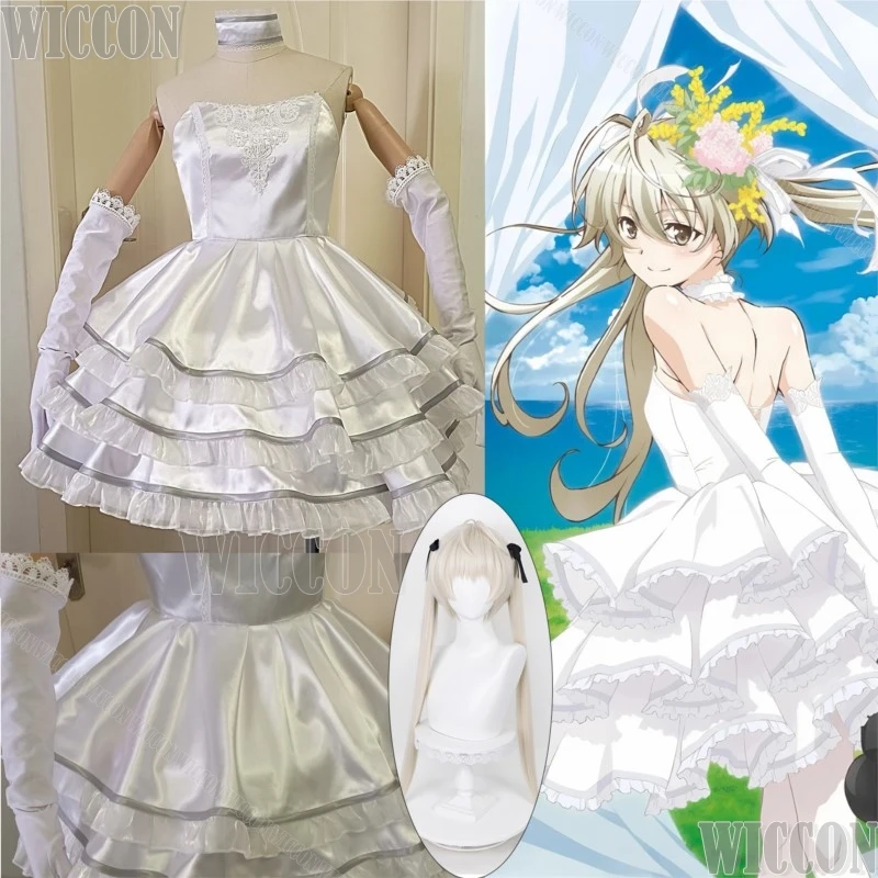 

Kasugano Sora Game Anime Yosuga no Sora Cosplay Wedding Dress White Lolita Suit Wig Halloween Girl Christmas Carnival Outfit Cos