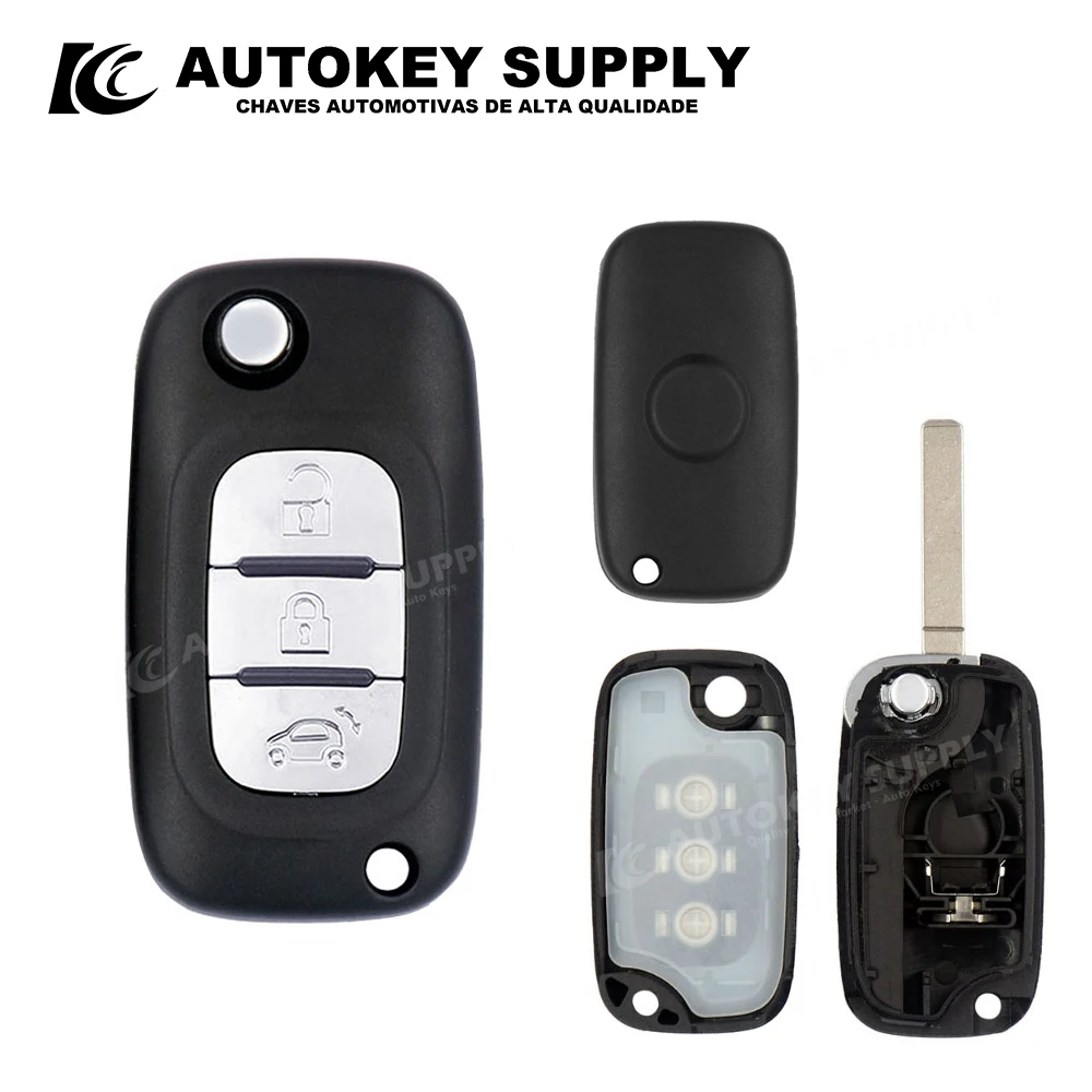 

ForMercedes-Benz Smart Folding Key Shell 3 Buttons With Logo Autokeysupply AKBZF231