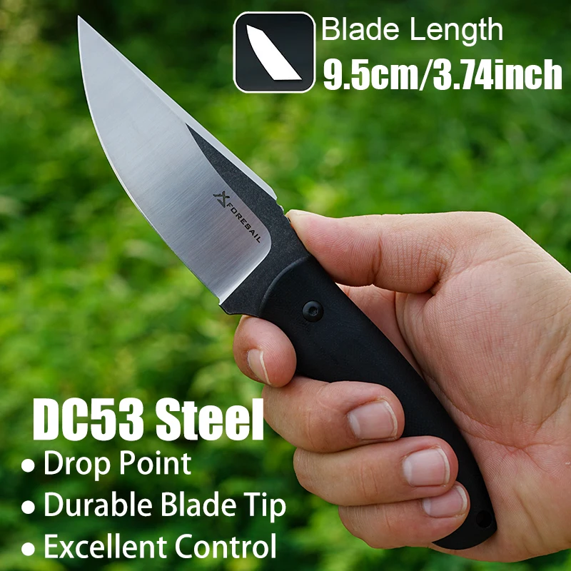 

VNLA DC53 Steel Blade Knife G10 Handle Sharp Fixed Blade Camping Tactics Outdoor Survival Cutting Hunting ToolKitchenFruit knife