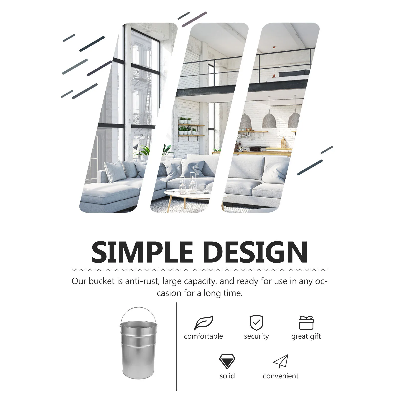 سلة المهملات الخارجية لعلب القمامة، دلاء معدنية خارجية، سلة قمامة للتخزين بمقبض #4