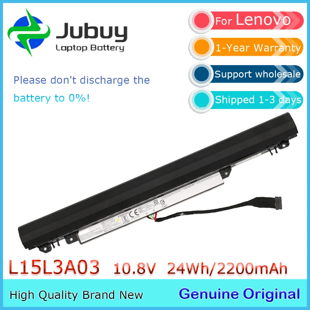 L15L3A03 10.8V 24Wh Original Laptop Battery for Lenovo Ideapad 100-14IBD 80RK002UIH 100-15IBD 100-15IBD 80MJ00