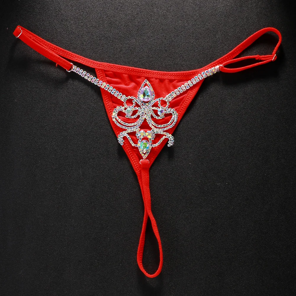 Stonefans Sexy Hollow AB Rhinestone Thong Choth Panties Jewelry Women Double Layer Chain Body Thong Jewelry BIkini Party Gift