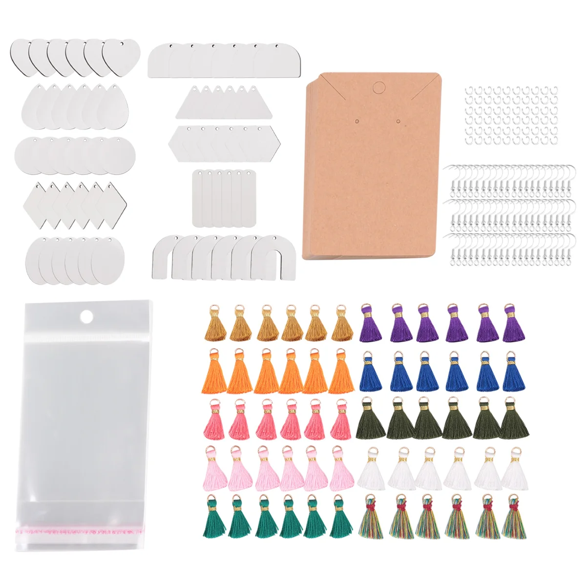 ABQR 300Pcs 승화 빈 제품, 60Pcs 승화 귀걸이 빈, 귀걸이 후크, 디자인 귀걸이 만들기 용품