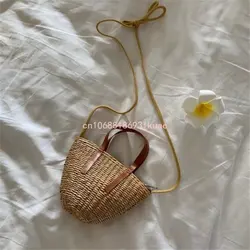 Mini sac à bandoulière en rotin pour filles, sac à main en paille pour enfants, sacs à main pour tout-petits, sac messager pour enfants, mignon