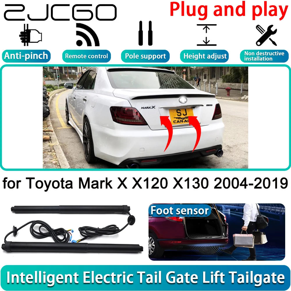 

ZJCGO for Toyota Mark X X120 X130 2004-2019 Electric Powered Tailgate Power Liftgate Automatic Tailgate System With Foot Sensor