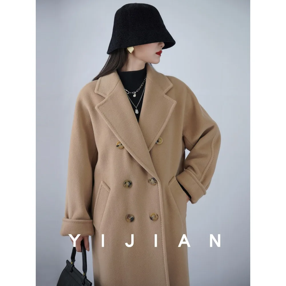 Women's Coat Double-sided 10% Cashmere 90% Wool Women's Long Coat Jacket, 2026 Winter New Long Cashmere Coat For Women