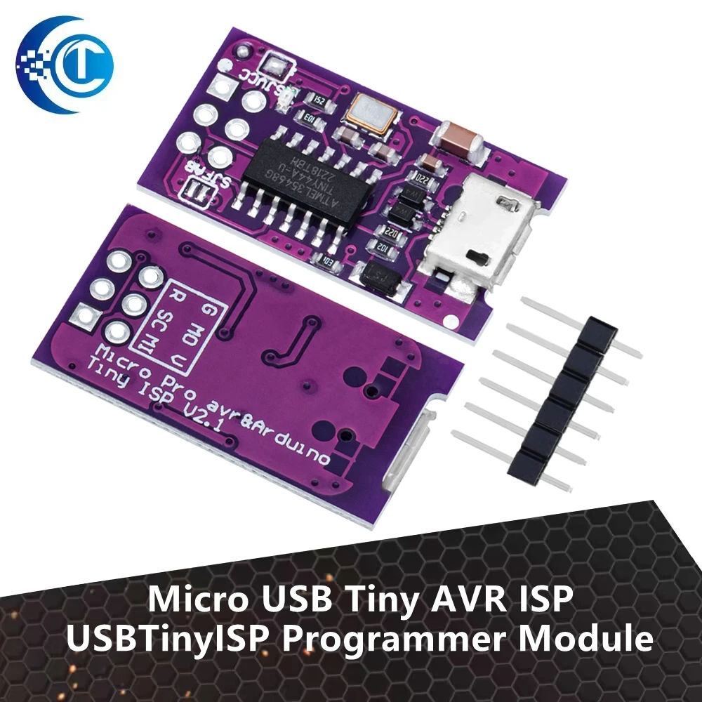 Micro USB Tiny AVR ISP Programmer Module for ATtiny44, ATTiny45, ATTiny85:  for IDE Bootloader & ISP Microcontroller 5V