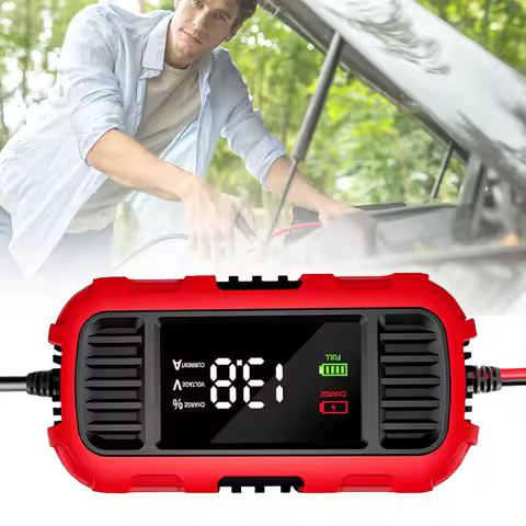 12V 2A Motorcycle Battery Charger Battery Trickle Charger Maintainer Fully Automatic Battery Charger for Car Truck Battery