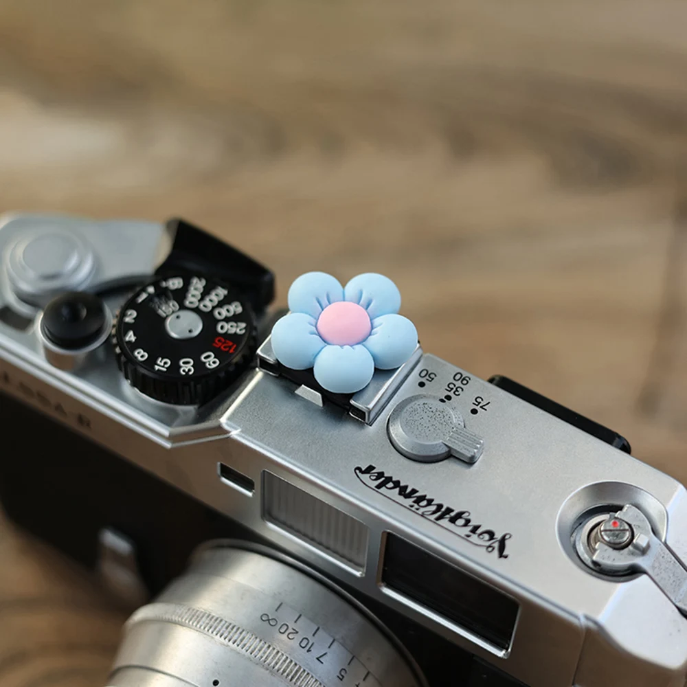 Cubierta de zapata para cámara, tapa de flor de dibujos animados encantadora para Canon, Nikon, Sony, Fuji, XT50, XT5, Olympus, Pentax, accesorios de fotografía DSLR
