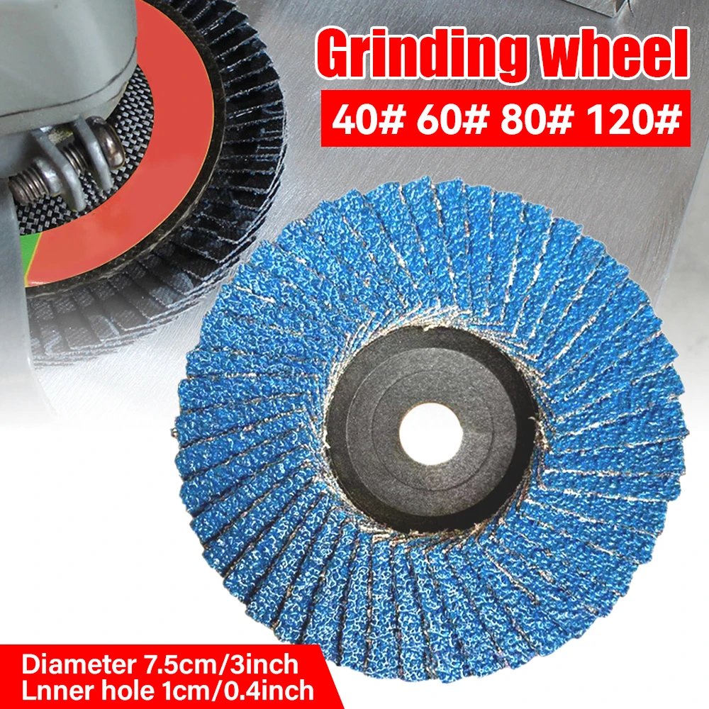 3Pcs 3Inch 75mm Flap Discs Zirconia Corundum Grinding Wheels 40/60/80/120 Grit Professional Flap Discs Sanding For Angle Grinder