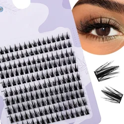 Individual Lashes 160 Clusters Soft Ribbon Segmented False Bundles Eyelashes DIY Individual Clusters Lash Extensions