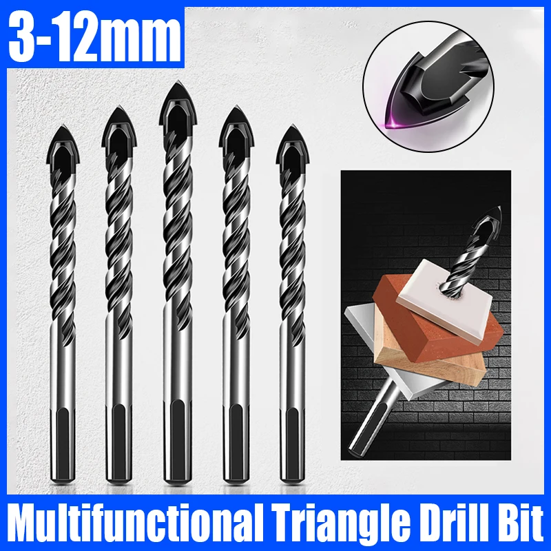 

1PCS 3-12mm Multifunctional Triangle Drill Bit Carbide Ceramic Tile Drill Bit For Glass Ceramic Marble Concrete Drilling Hole