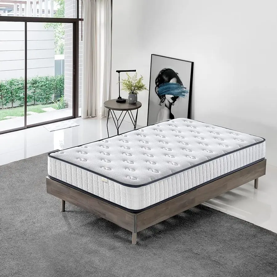 Matelas 90 x 190, mousse 22 cm et mousse à mémoire de forme, support parfait haute résilience, matelas ultra respirant et réversible avec deux s