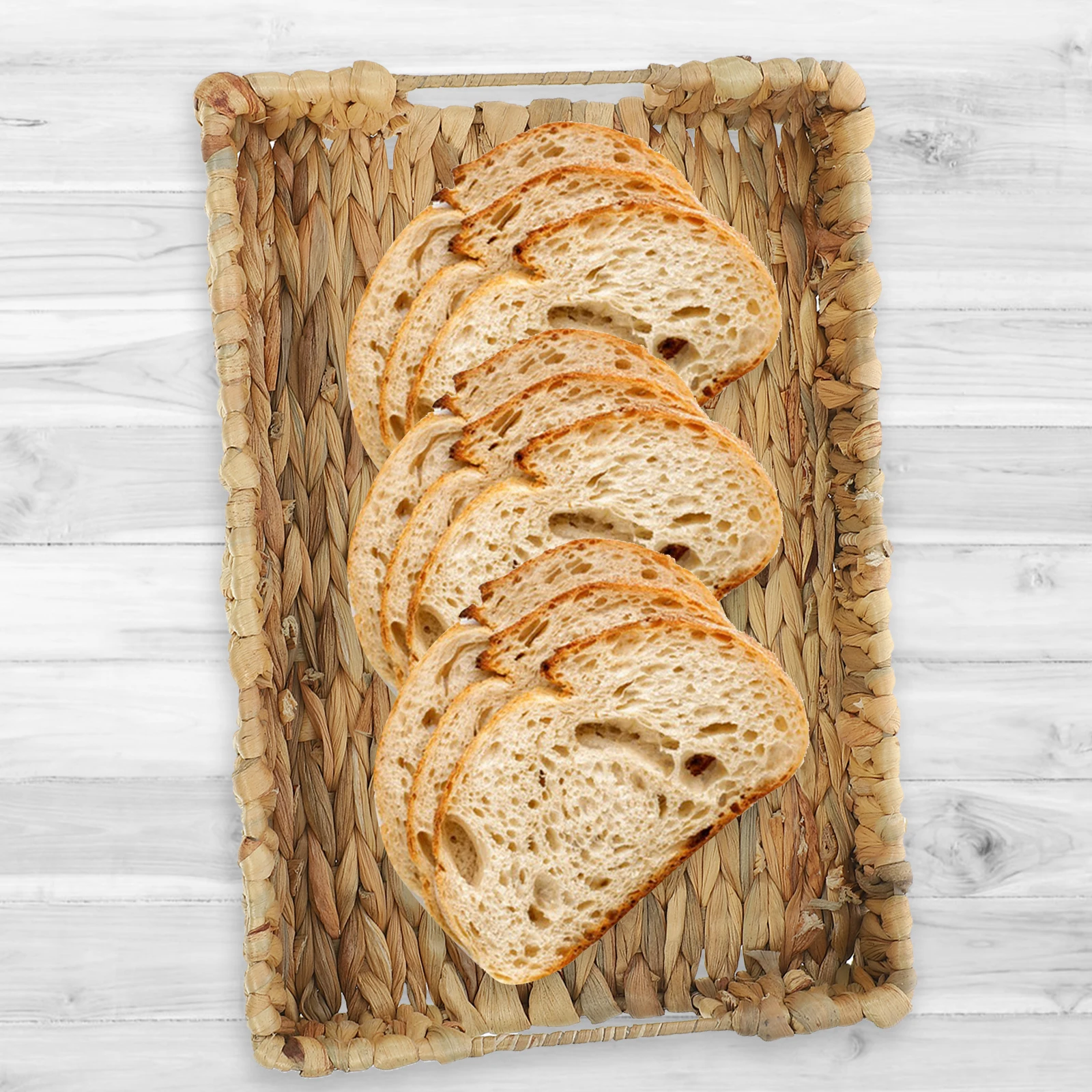 

2Pcs Woven Basket Natural Handmade Food Serving Storage Organizer for Kitchen Table Home Decor Woven Basket Storage Organizer