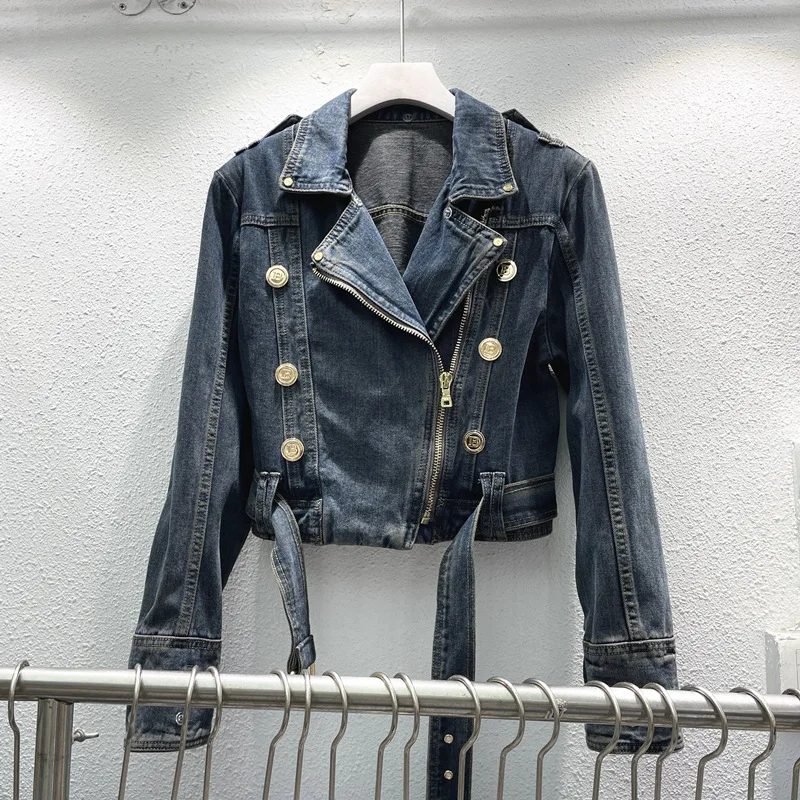 

Модный возрастной женский стильный короткий топ с высокой талией в американском стиле ретро для похудения, осенний топ