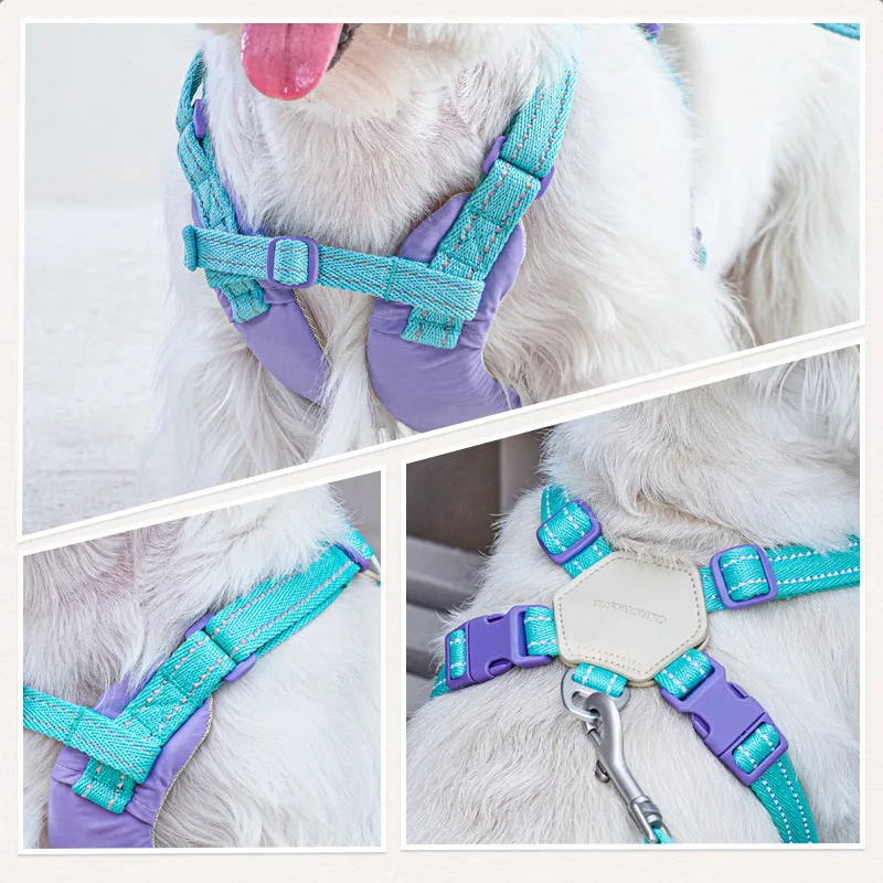 Pet Dog Cool and Breathable Vest Style Chest and Back Traction Dog Leash Large and Small Dog Chains