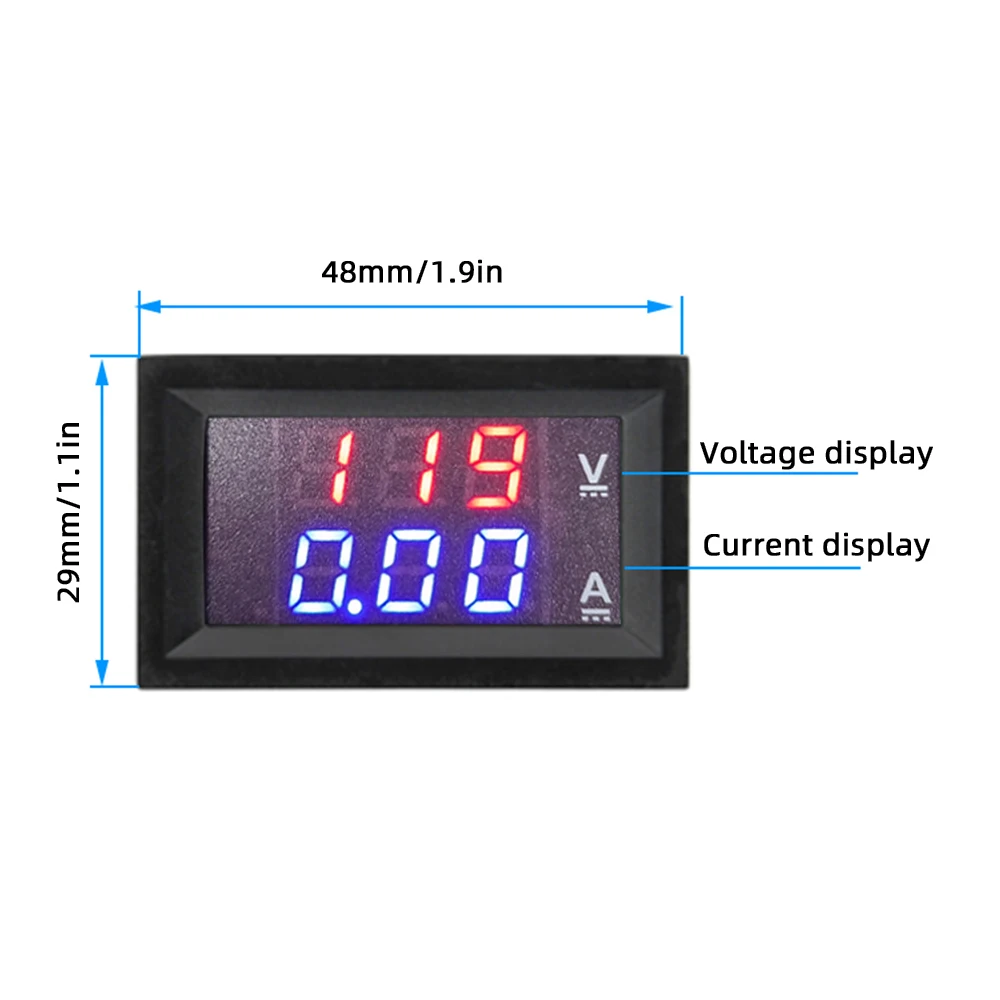 0.28'' LED 6-120V 10A 50A 100A Digital Voltmeter Ammeter Car Motocycle Voltage Current Meter Volt Detector Tester Monitor Panel