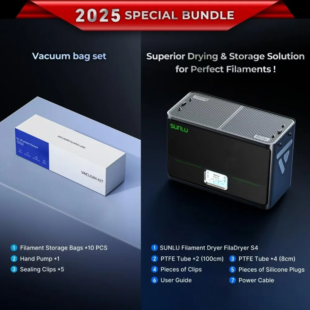 HOME.SUNLU صندوق مجفف الخيوط الرسمي S4، مجفف طابعة ثلاثي الأبعاد بأربعة بكرات مع تسخين سريع #6