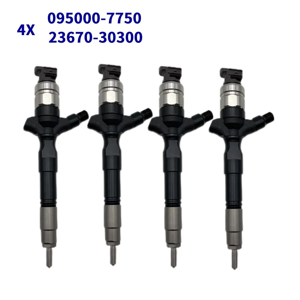 

4PCS New Fuel Injector 095000-7750 For Denso Toyota 23670-30300 HILUX VIGO 2KD Hiace 2KD-FTV 2.5D