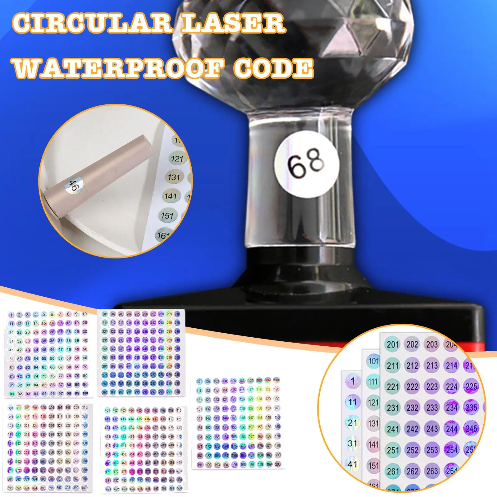 1-500 etichetta adesiva con numero Laser per smalto per unghie punte colorate Display adesivi per marcatura guida numeri strumenti per Manicure fai da te A1C6