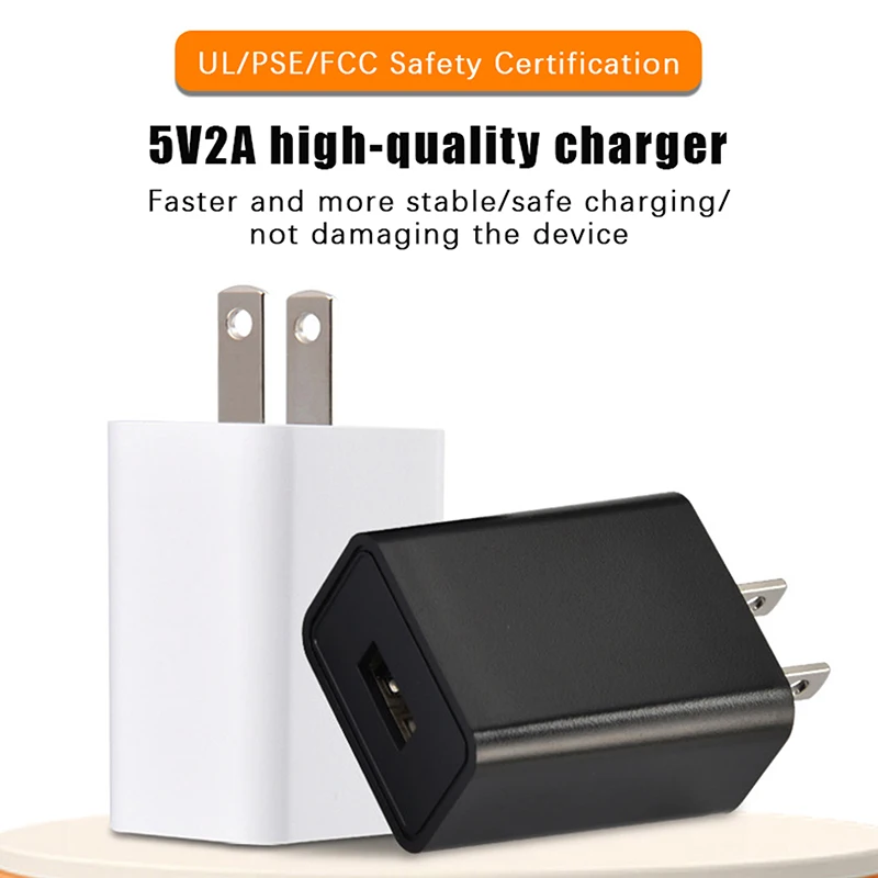 【C】Adaptador de carga rápida para EE. UU., 5V 2A, con enchufe UL, cargador de pared con puerto USB único para viajes a EE. UU., Japón, Tailandia, Canadá, Colombia
