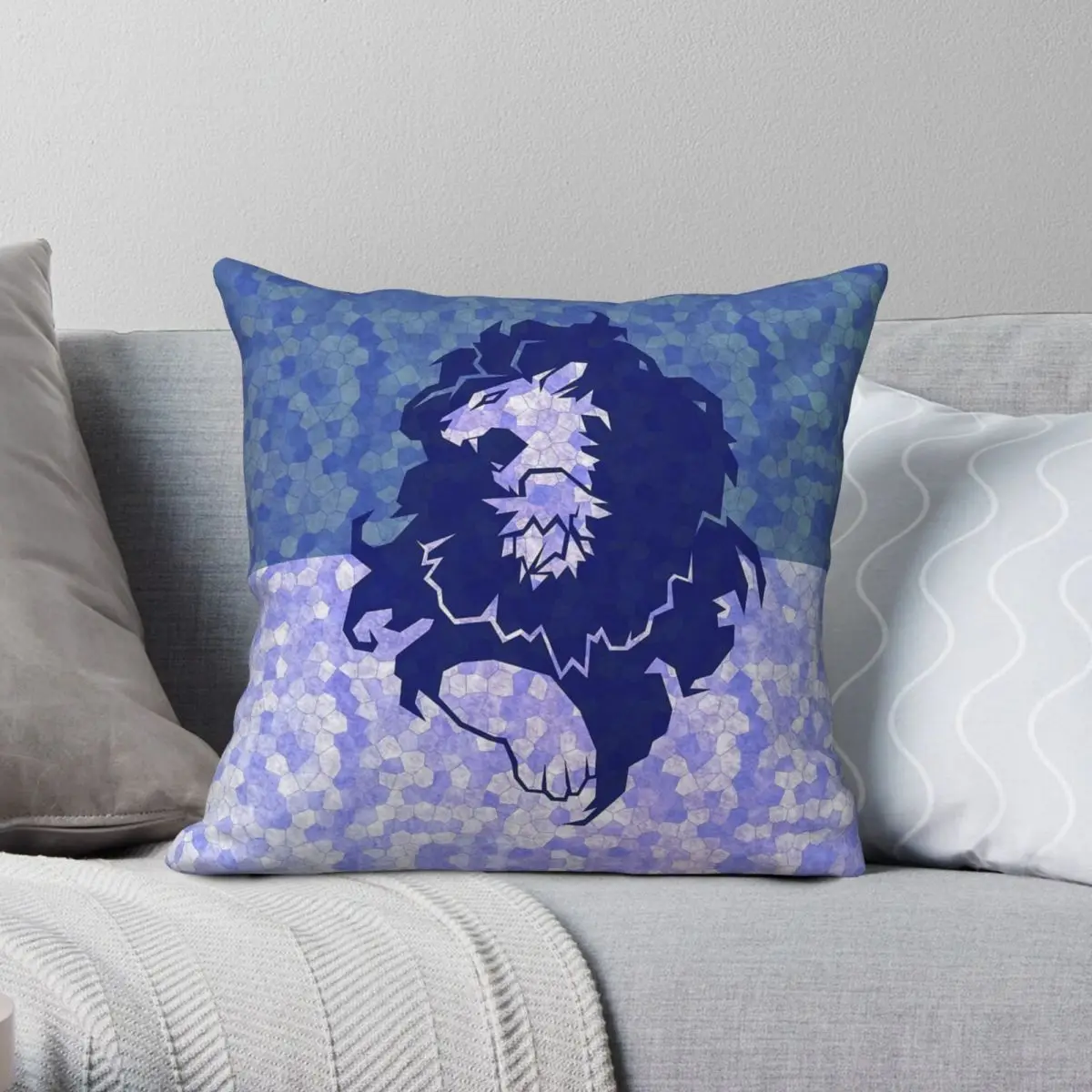 Blue Lions Fire Emblem Three Houses Pillowcase Polyester Linen Velvet Pattern Zip Decor Throw Pillow Case Home Cushion Cover