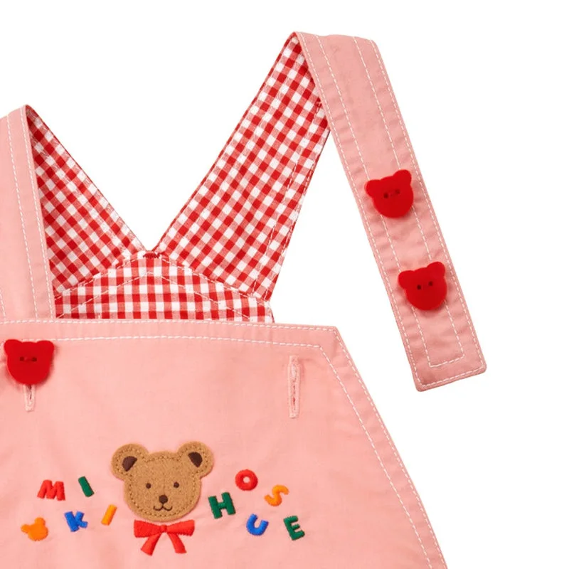 2-5Y Japanese Children\'s Overalls Boys and Girls Cartoon Bear Suspenders Shorts Baby Casual Pants Korean Kids Clothes Pantalones