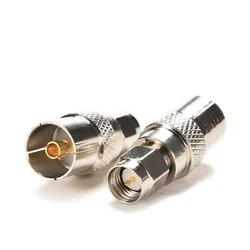 IEC PAL DVB-T TV Female Jack To SMA Plug Male Connector Straight Adapter 1Pc  Female Jack To SMA Plug Male Connector