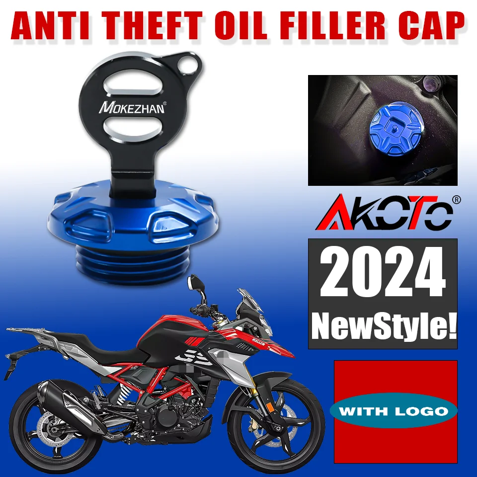 NEW Motorcycles Anti theft Oil Filler Cap Engine Oil Plug Cover For BMW G310 GS G310GS G 310 GS 310GS 2017-2024 2023 Parts