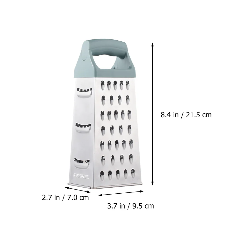 

1pc Stainless Steel 4-Sides Box Grater Reusable Vegetable Cheese Grinder Kitchen Gadget Multipurpose Metal Slicer Rust-Resistant
