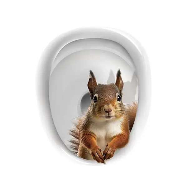 6xCartoon Toilet Seat Lid Fun Sticker Tiles Glass Waterproof Toilet Lid Decals Style C