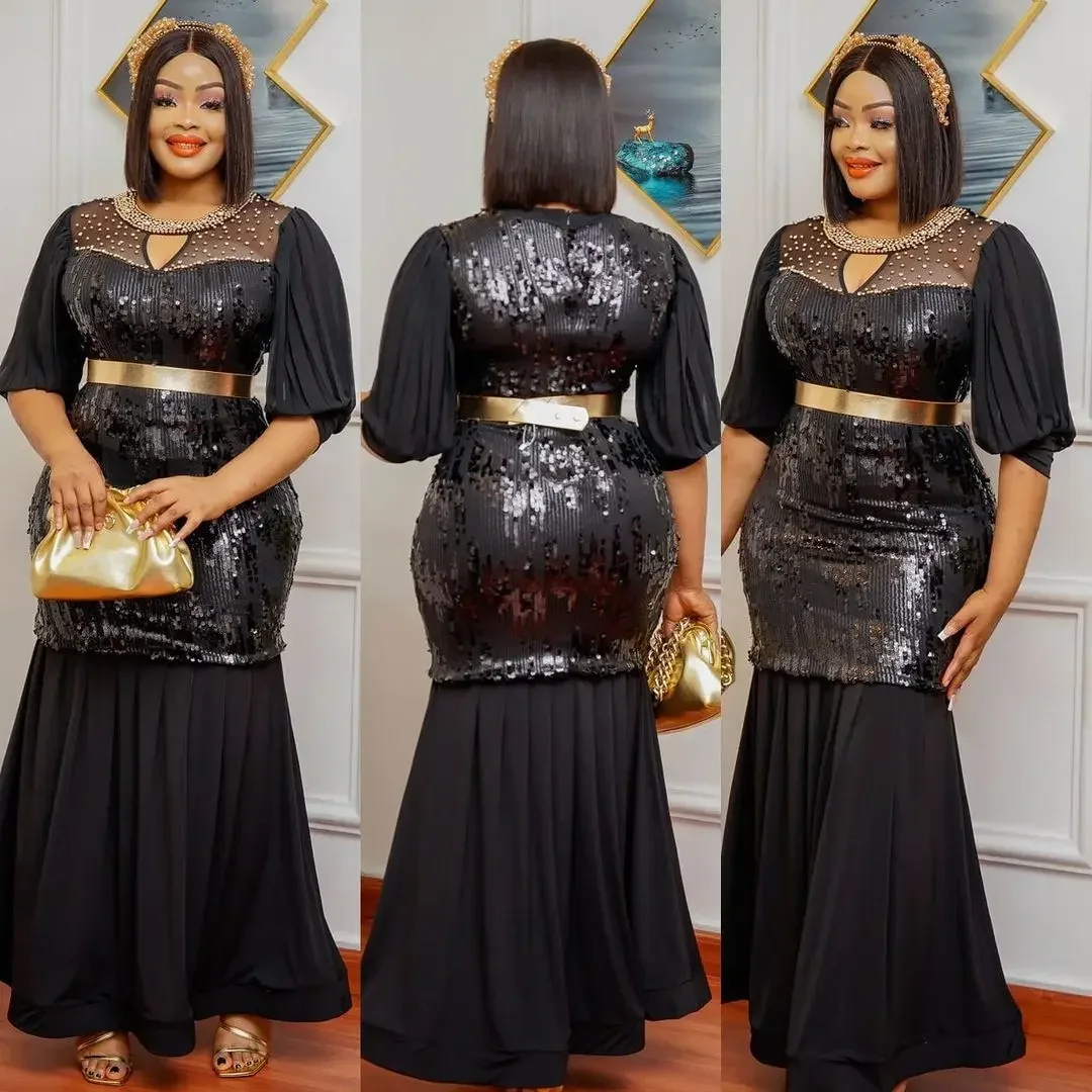 فساتين الزفاف الأفريقية للنساء Dashiki أنقرة الترتر وتتسابق ثوب حجم كبير تركيا مساء حفلة فستان طويل ماكسي ملابس سيدة