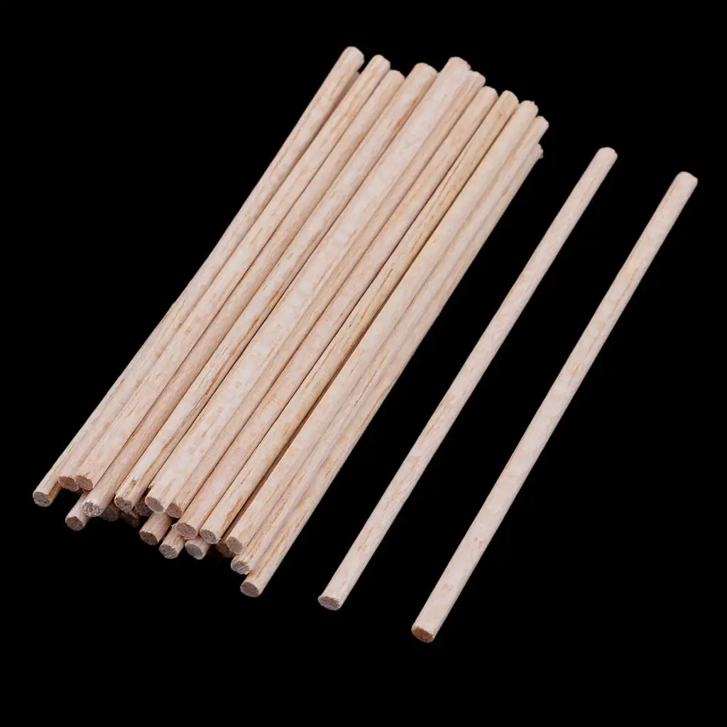 Wooden Craft Balsa Round Dowel Flexible Close Grained Modelling DIY Wood Stick for Hobby and Woodwork