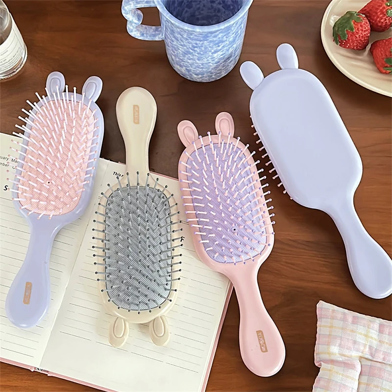 Cute Rabbit Anti Static Air Cushion Comb Women Long Hair Curling Fluffy Air Bag Comb Head Massage Comb Scalp Meridian Comb