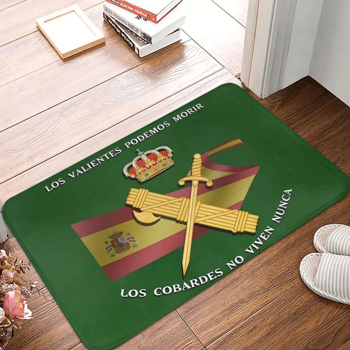 Spanish Guard Civil Bath Mat Spain Flag Absorbent Toilet Mat for Shower Home Entrance Anti-Slip Foot Mat Printed Bathroom Mats