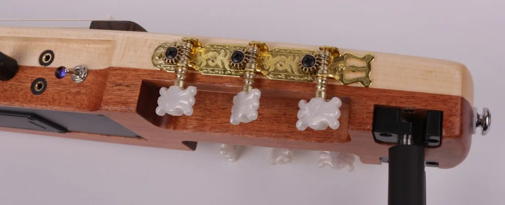 NAOMI سلسلة نايلون صامتة بدون رأس كلاسيكية مدمجة في تأثير السفر محمولة قابلة للطي جيتار كهربائي كلاسيكي جيتار جيتار