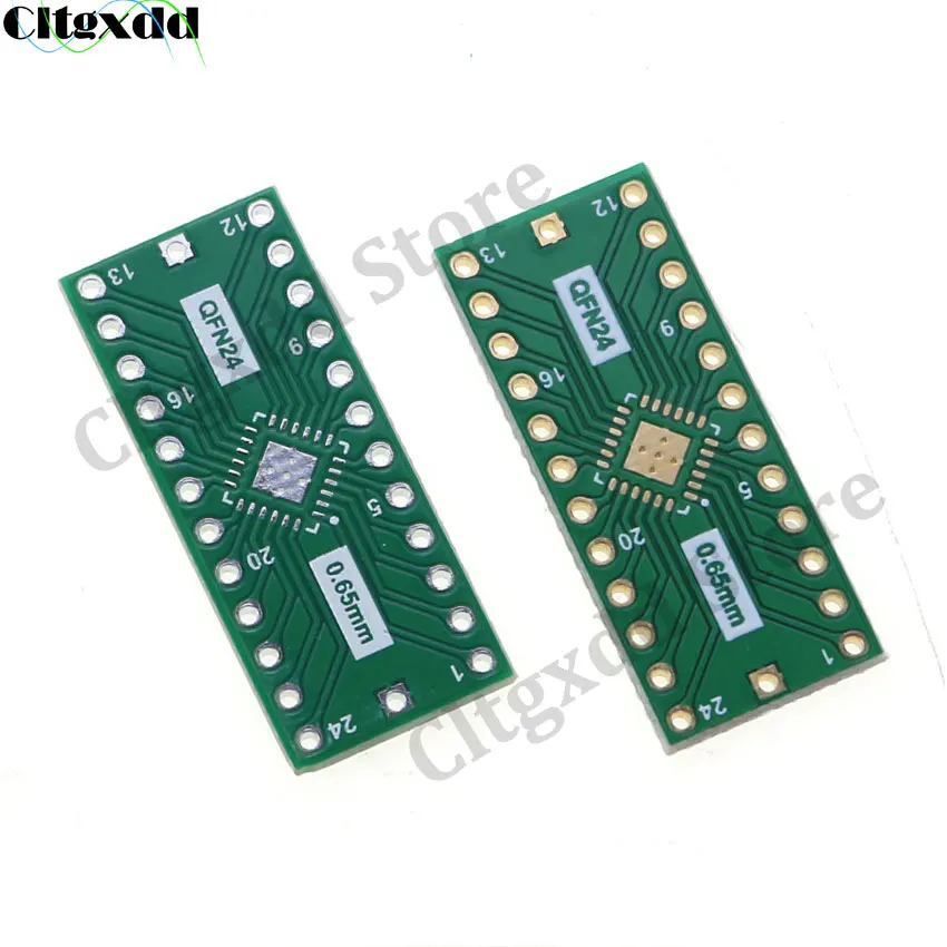 2pcs QFN24 Transfer Board Adapter PCB Pinboard SMD to DIP24 DIP 24Pin IC Test Plate 0.5mm 0.65mm 2.54mm Pitch Converter Socket