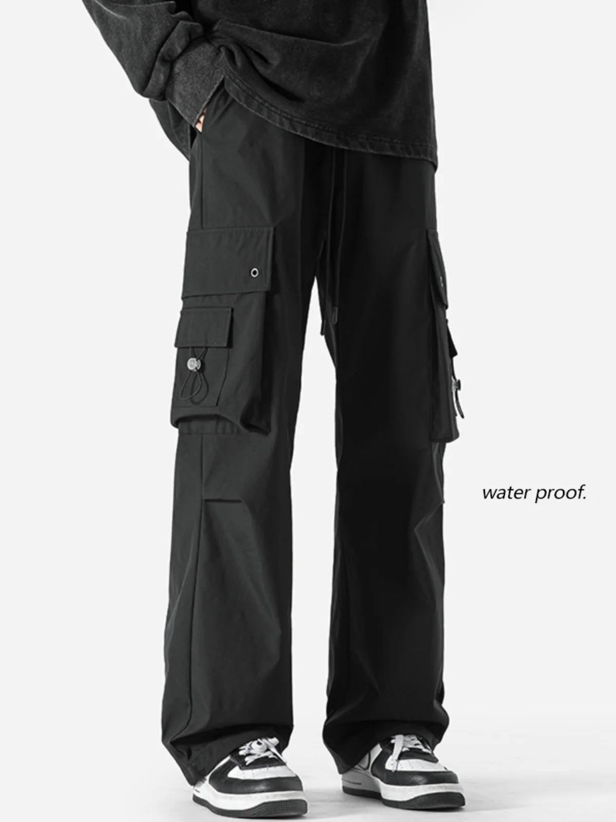 

Модные мужские рабочие брюки для активного отдыха, осенние повседневные брюки прямого кроя, водонепроницаемые, молодежные, Vitali Sle, с защитой от морщин