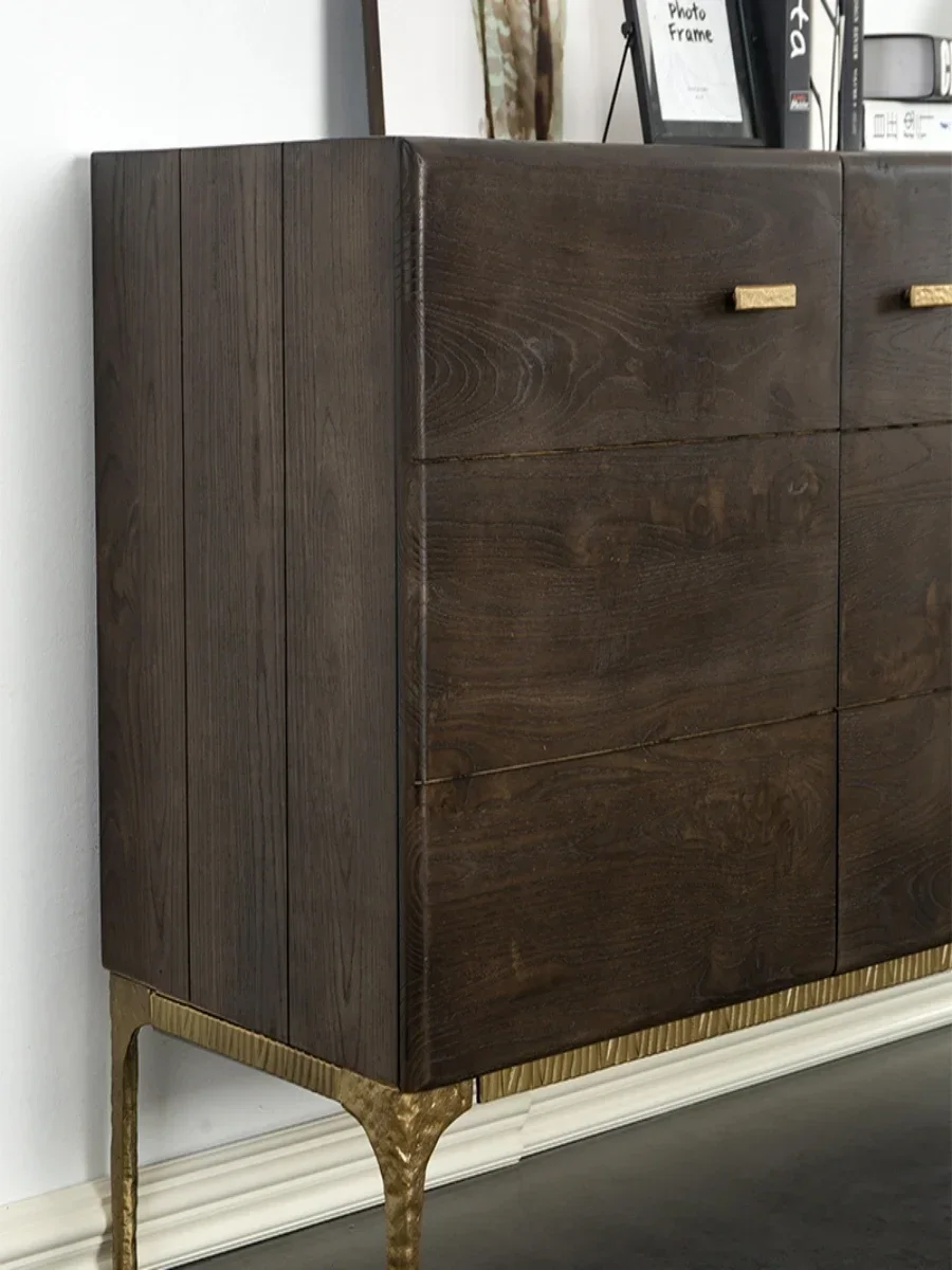 Armadietto laterale Ingresso in legno massello Armadietto portaoggetti retrò in stile industriale Armadietto