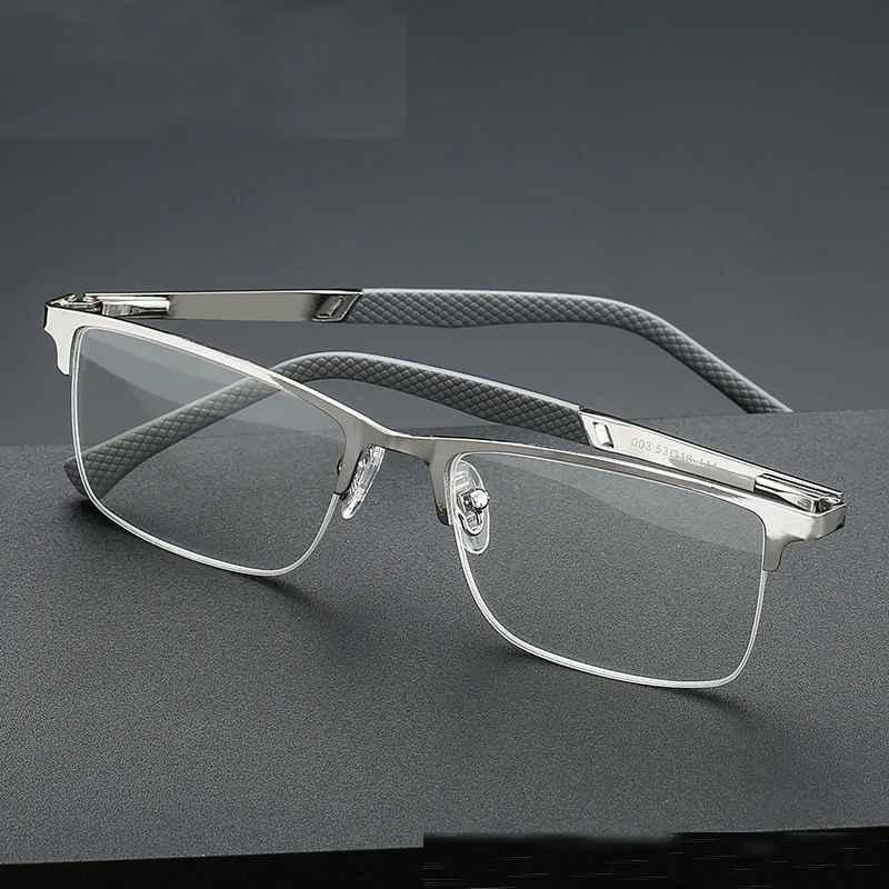 OKH New Quality Anti-blue Light Anti-half-frame Fashion Stainless Steel Business Men's Reading Glasses Customized Prescription