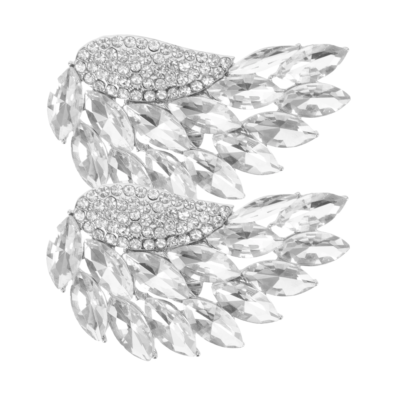 

2pcs Rhinestone Shoe Clips Crystal Bridal Applique Elegant Flower Buckle DIY Accessories detachable wings high heels sandals