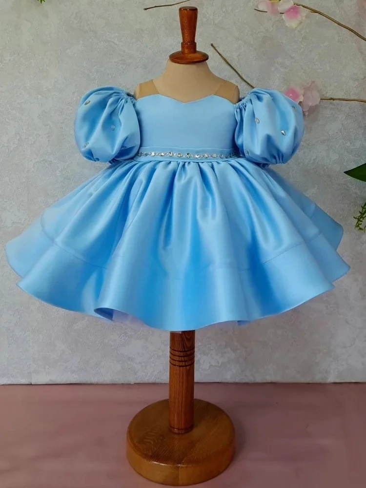 New Fashion Flowers Girls Dress 1st Year Birthday Party Baby Baptism Dress For Girls Princess Christmas Costume Infants Vestidos