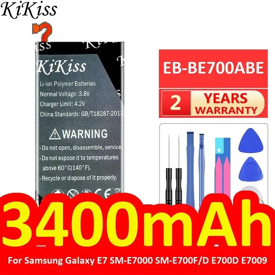 

Аккумулятор для мобильного телефона Samsung Galaxy E7 SM-E7000 SM-E700F D E700D E7009, быстрая зарядка, EB-BE700ABE, 3400 мАч